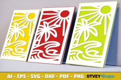 Beach Sunset Card Cover Paper Cut Product Image 3