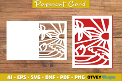 Beach Sunset Card Cover Paper Cut Product Image 4