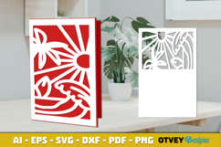 Beach Sunset Card Cover Paper Cut Product Image 2
