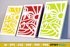 Beach Sunset Card Cover Paper Cut Product Image 3
