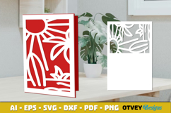 Beach Sunset Card Cover Paper Cut Product Image 2