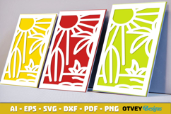 Beach Sunset Card Cover Paper Cut Product Image 3