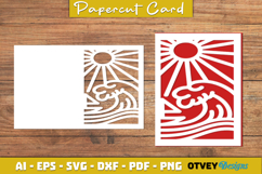 Beach Sunset Card Cover Paper Cut Product Image 4