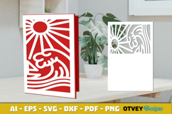 Beach Sunset Card Cover Paper Cut Product Image 2