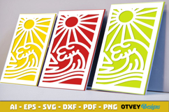 Beach Sunset Card Cover Paper Cut Product Image 3