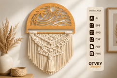 Beach Sunset Macrame Hanger Lasercut Product Image 1
