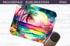 Tropical Beach Sunset Mousepad PNG| Palm Beach Mouse Pad Product Image 1