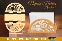 Beach Sunset Napkin Holder Lasercut Product Image 1