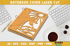 Beach Sunset Notebook Cover Laser Cut | Wooden Notebook Product Image 1