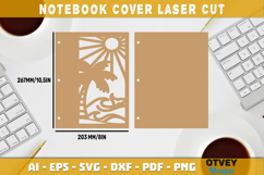 Beach Sunset Notebook Cover Laser Cut | Wooden Notebook Product Image 2