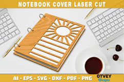 Beach Sunset Notebook Cover Laser Cut | Wooden Notebook Product Image 1