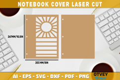 Beach Sunset Notebook Cover Laser Cut | Wooden Notebook Product Image 2