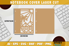 Beach Sunset Notebook Cover Laser Cut | Wooden Notebook Product Image 2