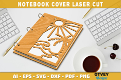 Beach Sunset Notebook Cover Laser Cut | Wooden Notebook Product Image 1