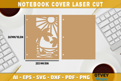 Beach Sunset Notebook Cover Laser Cut | Wooden Notebook Product Image 2