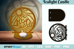 Beach Sunset Tealight Candle Holder Lasercut Product Image 1