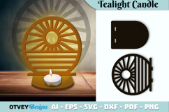Beach Sunset Tealight Candle Holder Lasercut Product Image 1
