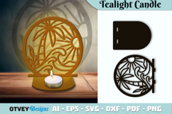 Beach Sunset Tealight Candle Holder Lasercut Product Image 1