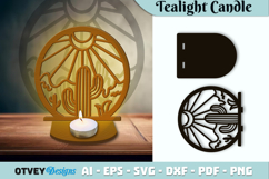 Beach Sunset Tealight Candle Holder Lasercut Product Image 1