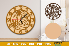 Wooden Beach Sunset Wall Clock Lasercut Product Image 3