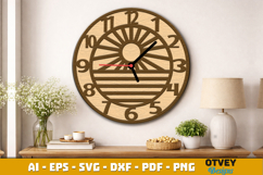 Wooden Beach Sunset Wall Clock Lasercut Product Image 2