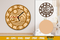 Wooden Beach Sunset Wall Clock Lasercut Product Image 3