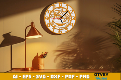 Wooden Beach Sunset Wall Clock Lasercut Product Image 2