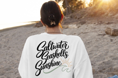 Summer beach quote SVG with flowing script text and simple wave illustration. Designed for crafting, printing, and coastal-themed designs.