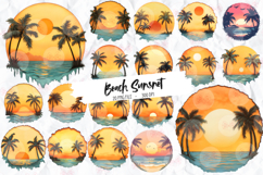 Beach Sunsnet Clipart - 20 Png Bundle Product Image 1