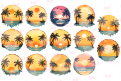 Beach Sunsnet Clipart - 20 Png Bundle Product Image 2