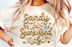 sandy toes png, sunkissed nose design, beach vacation png, coastal shirt design, retro beach graphic, ocean lover png, summer apparel design, beach sublimation png, print on demand png, transparent png