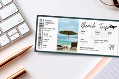 Editable Beach Vacation Surprise Trip Ticket Canva Template Product Image 2
