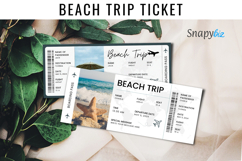 Editable Beach Vacation Surprise Trip Ticket Canva Template Product Image 1
