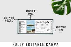 Editable Beach Vacation Surprise Trip Ticket Canva Template Product Image 6
