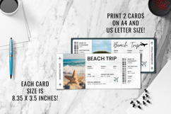 Editable Beach Vacation Surprise Trip Ticket Canva Template Product Image 5