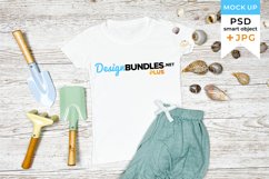 Beach kids t-shirt mockup | Girls vacation t-shirt mockup Product Image 1