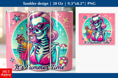 Funny tumbler, Girl Skeleton summer tumbler wrap Summer time Product Image 1