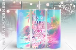 Beach Tumbler Sublimation Design, summer seamless Tumbler Product Image 1