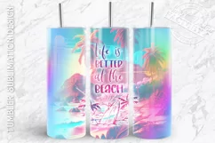 Beach Tumbler Sublimation Design, summer seamless Tumbler Product Image 4