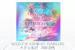 Beach Tumbler Sublimation Design, summer seamless Tumbler Product Image 3