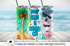 3 tumblers on the beach with cute summer wrap
