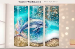 Beach Tumbler Wrap  Ocean Tumbler Wrap  Dolphin Tumbler 