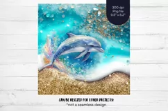 Beach Tumbler Wrap  Ocean Tumbler Wrap  Dolphin Tumbler 