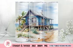 Beach Lighthouse Tumbler Wrap, 20 oz tumbler wrap, Beach png, Beach Tumbler Wrap