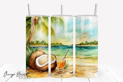 Beach Tumbler Wrap Vacation Sublimation Design