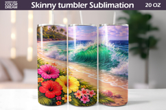 Tropical Wave Beach Tumbler | Ocean Paradise Sublimation Product Image 1