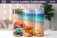 Seashell Beach Tumbler | Tropical Ocean Sublimation Product Image 1