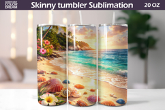 Seashell Beach Tumbler | Tropical Shore Sublimation Product Image 1