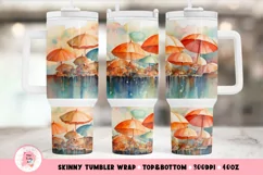Beach UmbrellasTumbler Wrap, 40 oz tumbler wrap, Tumbler Wrap, Beach Umbrellas Png