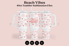 beach vibes 40oz quencher tumbler sublimation full wrap high resolution transparant background